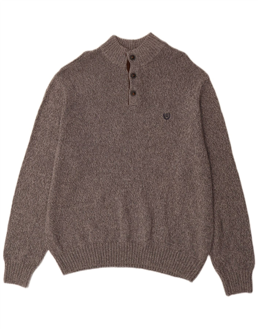 Męski sweter Chaps z dużym dekoltem i dekoltem, 2XL, szara, nakrapiana bawełna