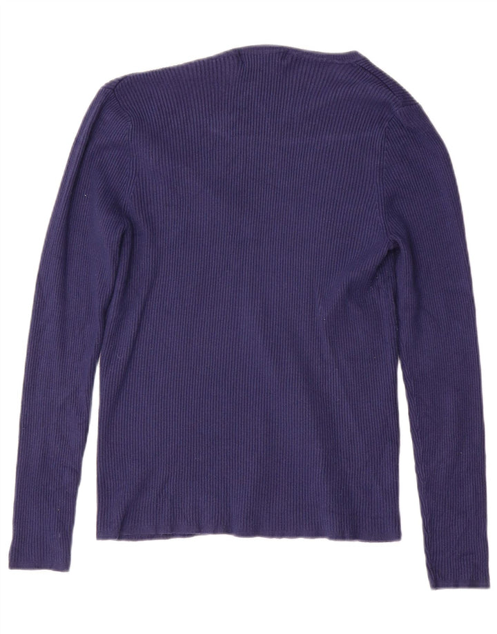 MARKS & SPENCER Damski sweter z dekoltem w kształcie litery V, UK 10, mały, granatowy