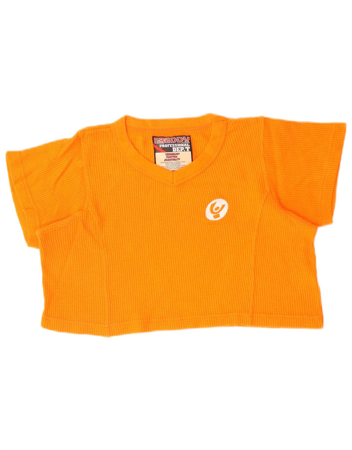 Damska koszulka typu Crop Top FREDDY UK 16, duża pomarańczowa