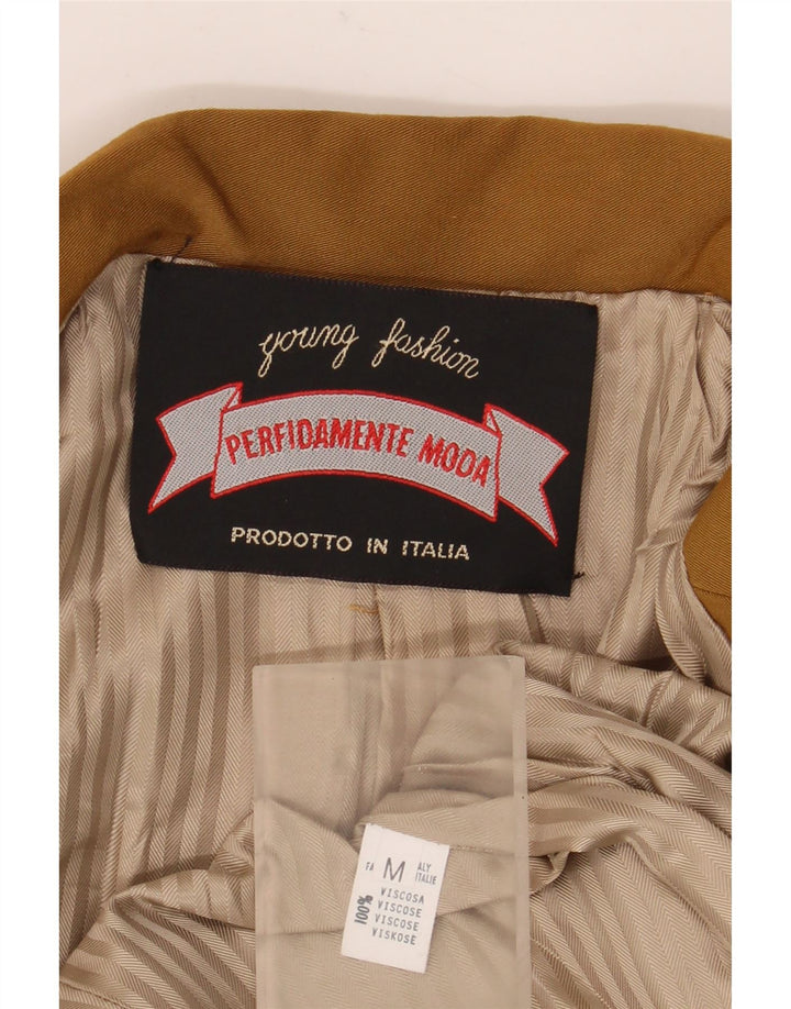 Vintage damska marynarka zapinana na 3 guziki UK 14 w średnim beżowym kolorze wiskozy