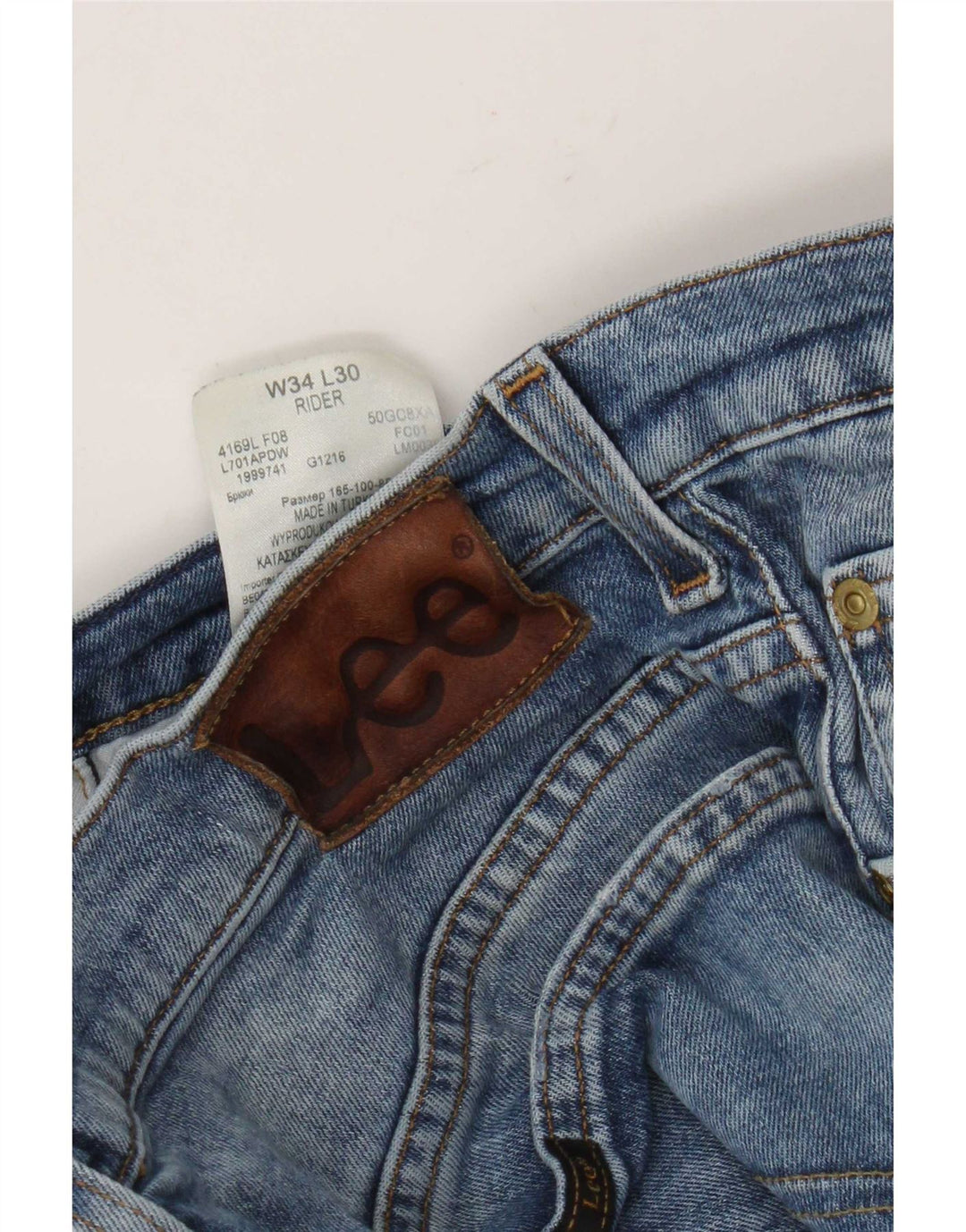 Męskie jeansy Lee Rider Straight W34 L26 Niebieskie, bawełniane