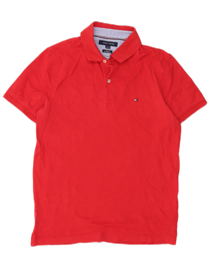 Męska koszulka polo Slim Fit Tommy Hilfiger, bawełniana, w kolorze średnio czerwonym