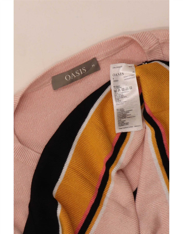 Damski sweter Oasis z dekoltem w łódkę, UK 12, średnie, wielokolorowe paski
