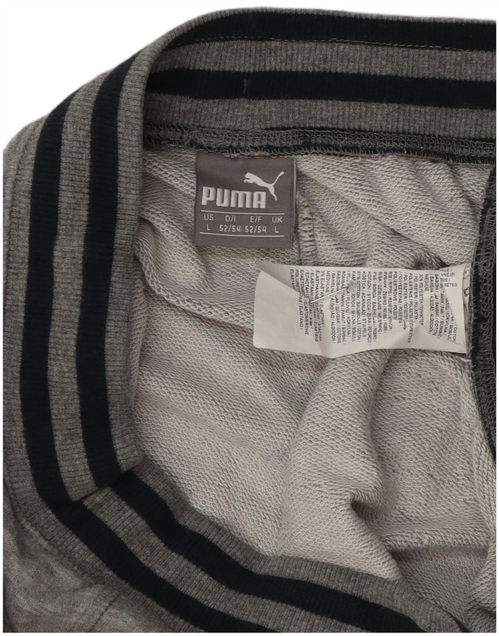 Męskie spodenki sportowe Puma z grafiką, duże, szare, bawełniane