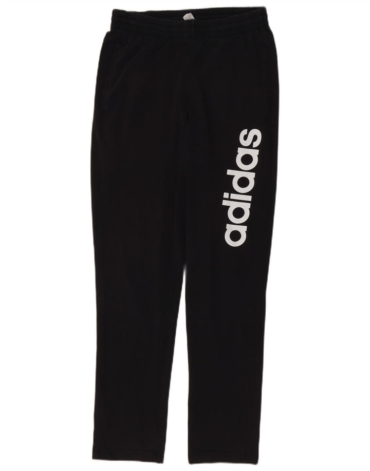 Męskie spodnie dresowe Adidas z grafiką, małe, czarne, bawełniane