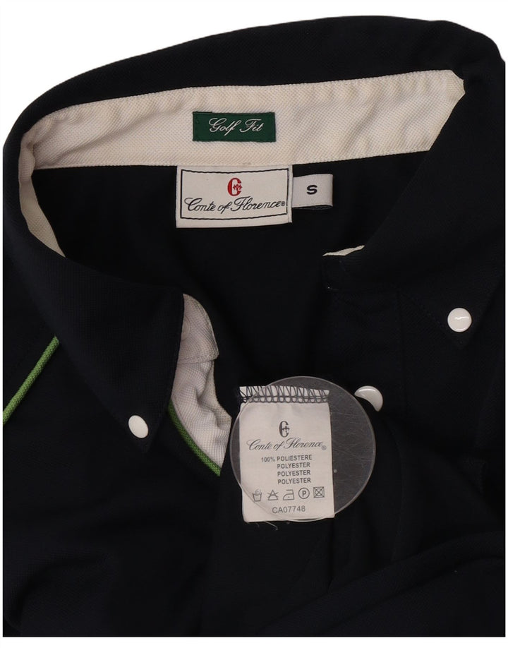 Męska koszulka polo Conte of Florence, mała, granatowa, z poliestru
