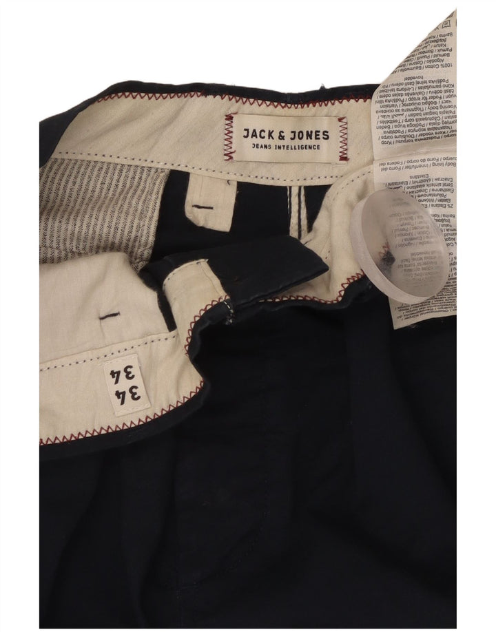 Męskie spodnie chino JACK & JONES W34 L34 Granatowa bawełna