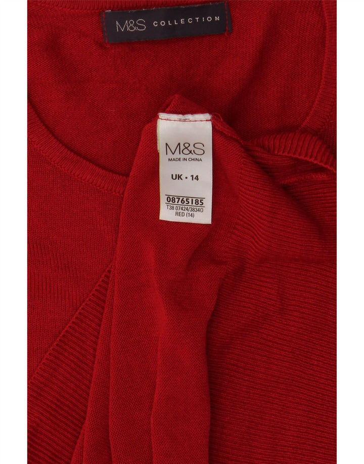 Marks & Spencer Damski sweter z okrągłym dekoltem, UK 14, duży czerwony