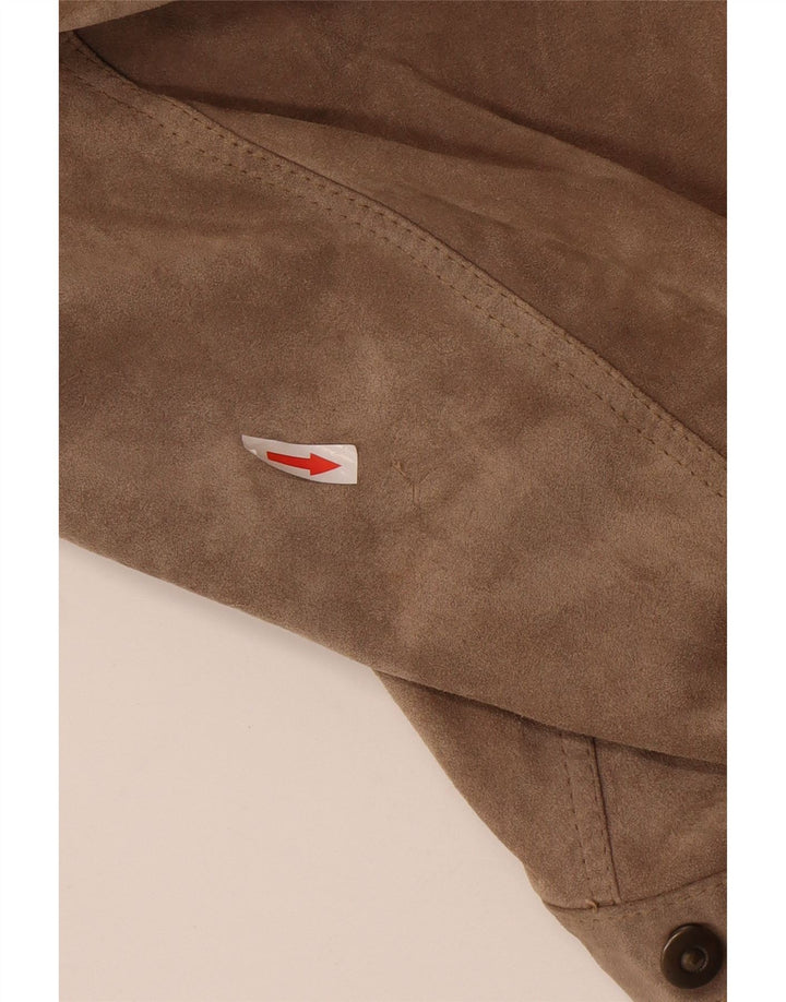 Vintage męska zamszowa kurtka bomber IT 52 XL brązowa skóra