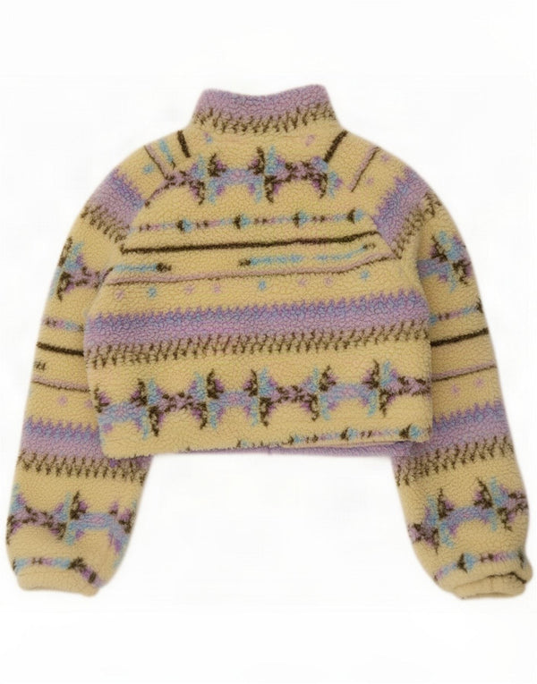Krótka damska kurtka polarowa Pull & Bear UK 6 XS Wielokolorowa geometryczna