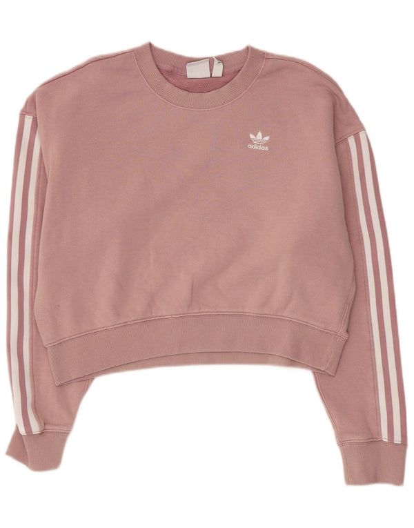 Damska bluza oversize ADIDAS Crop UK 10 Small Pink Cotton