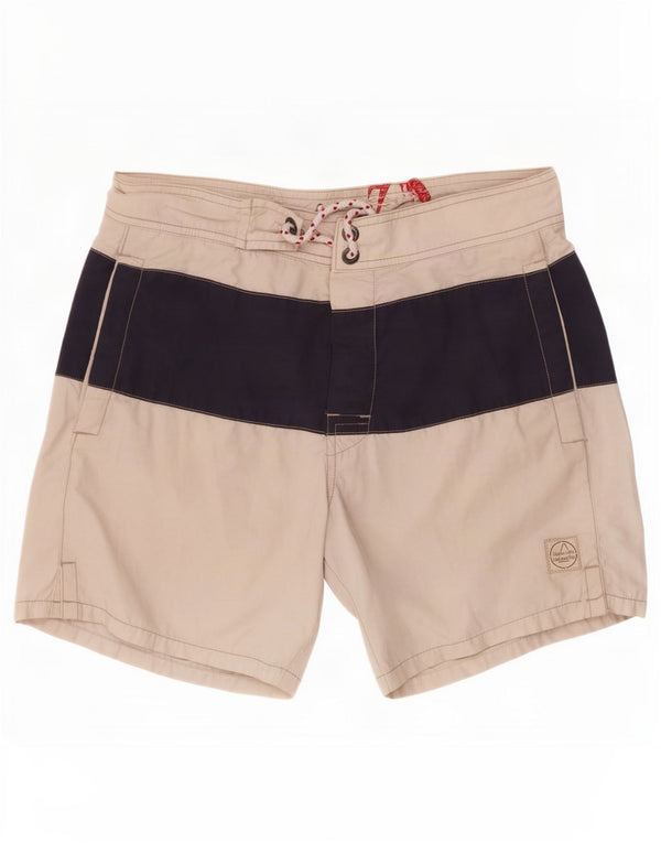 Murphy & Nye Mens Swimming Shorts Medium White Colourblock Cotton