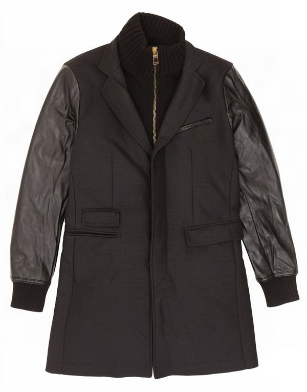 Zara Mens Overcoat UK 44 2XL Black Polyester