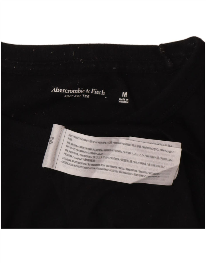 T-shirt męski Abercrombie & Fitch, średni czarny, bawełniany