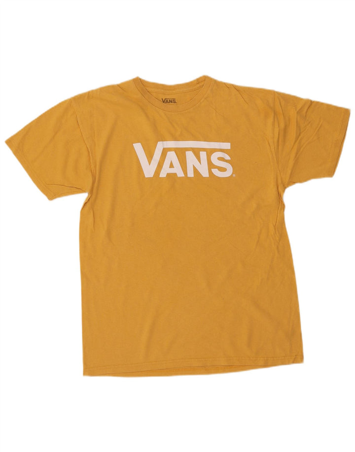 Damska koszulka VANS z grafiką, UK 14, średnia żółta bawełna