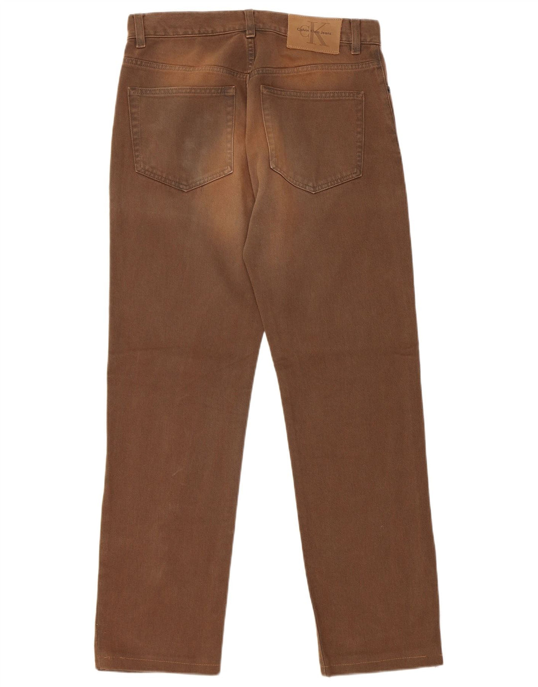 CALVIN KLEIN Męskie proste dżinsy W31 L29 Brązowa bawełna