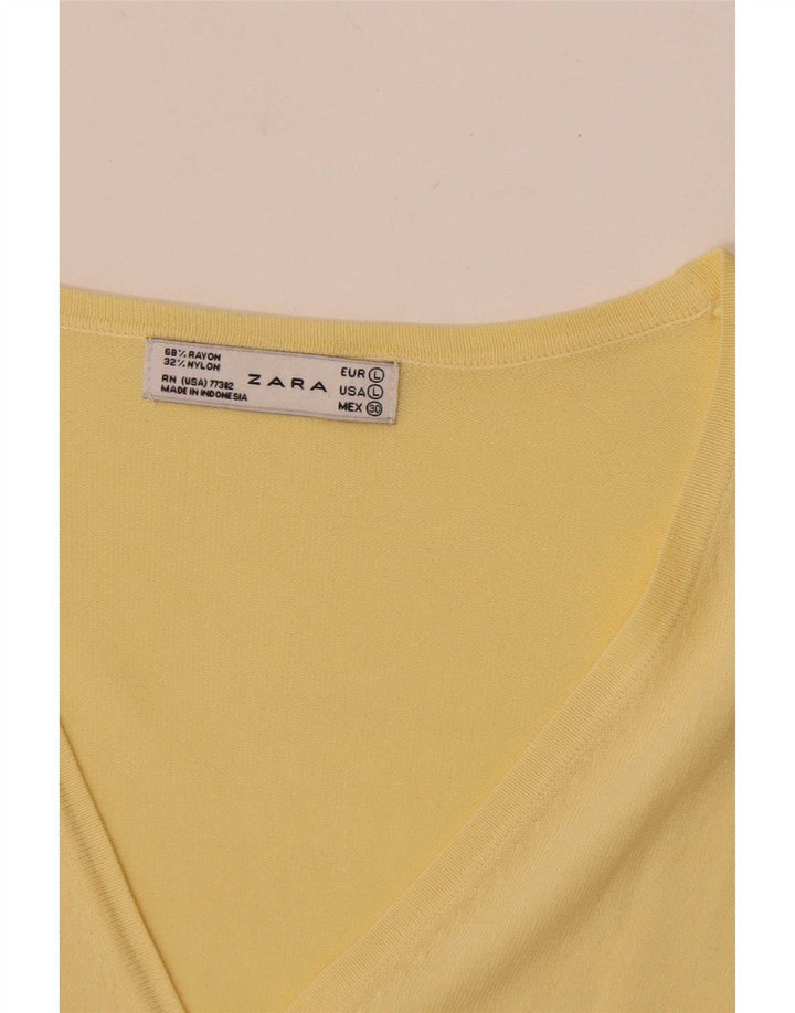 Sweter damski Zara Cardigan UK 14, duży, żółty