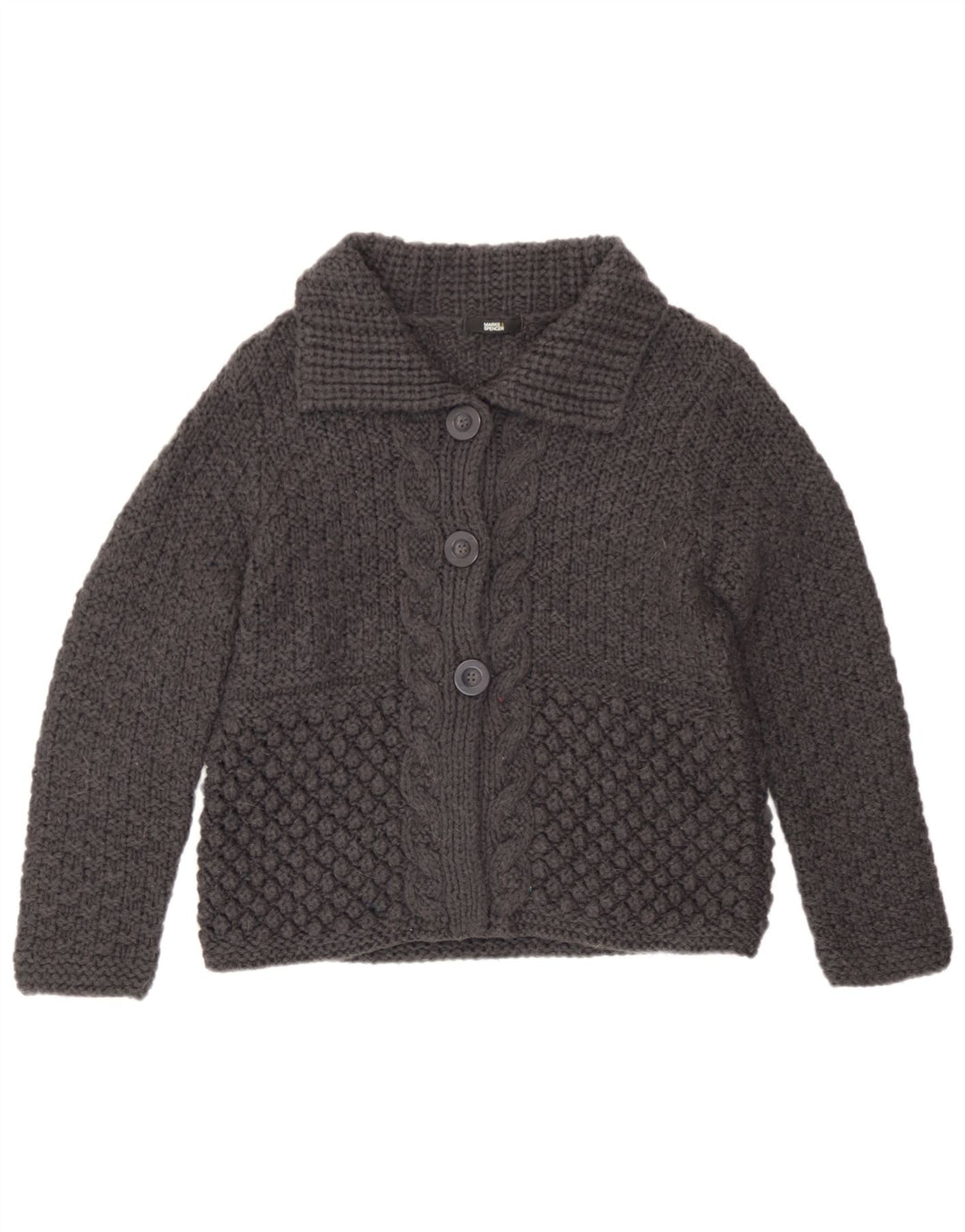 Marks & Spencer Damski sweter kardigan UK 14 Średni szary akryl