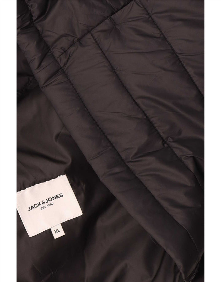 Męska ocieplana kurtka z kapturem Jack & Jones UK 42 XL, czarna