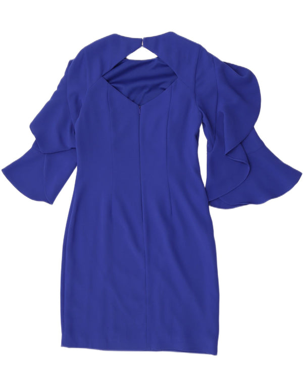 Damska sukienka płaszczowa z rękawem 3/4 Coast, UK 12, średni niebieski poliester