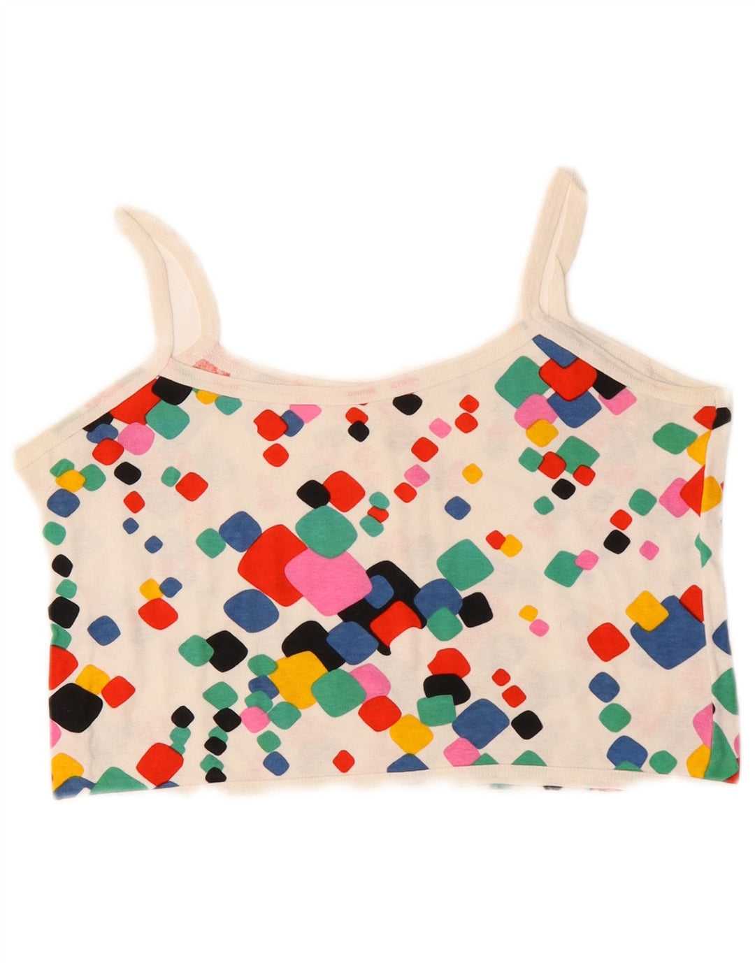 Damski top na ramiączkach VINTAGE, UK 10, mały, wielokolorowy, geometryczny