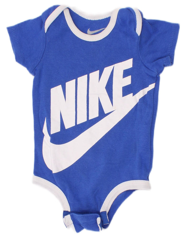 Body dziecięce Nike dla chłopców z grafiką w wieku 0-3 miesięcy, niebieskie, bawełniane z blokami kolorów