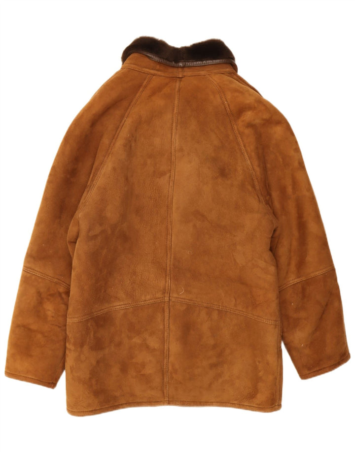 Vintage męska kurtka shearling IT 48 średni brąz