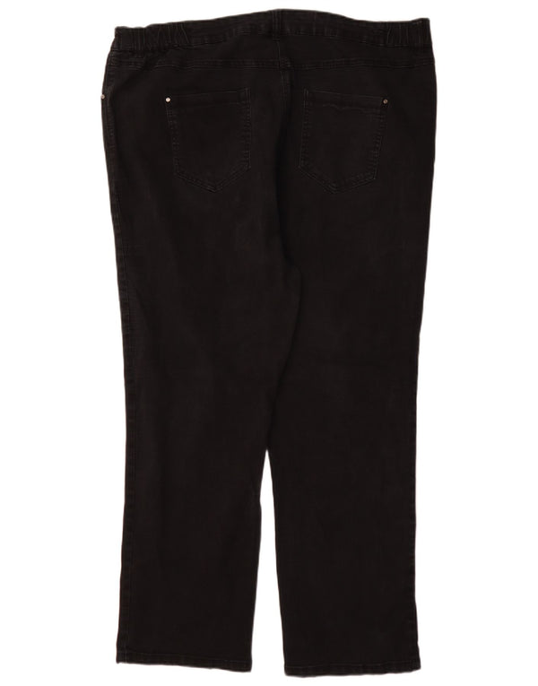M&Co Womens High Waist Straight Jeans UK 26 5XL W40 L30 Black Cotton