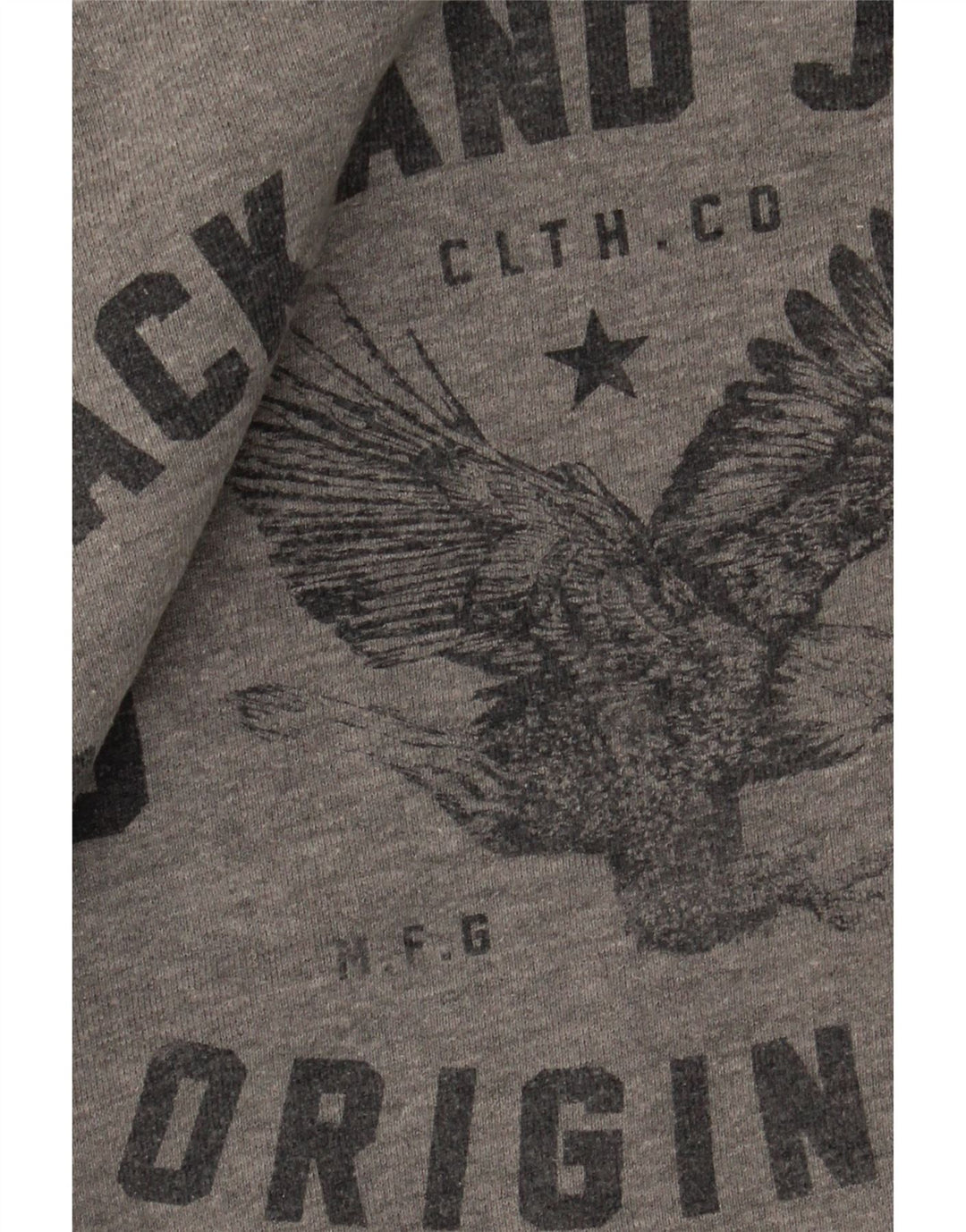 Męska bluza z grafiką Jack & Jones, mała, szara, bawełniana