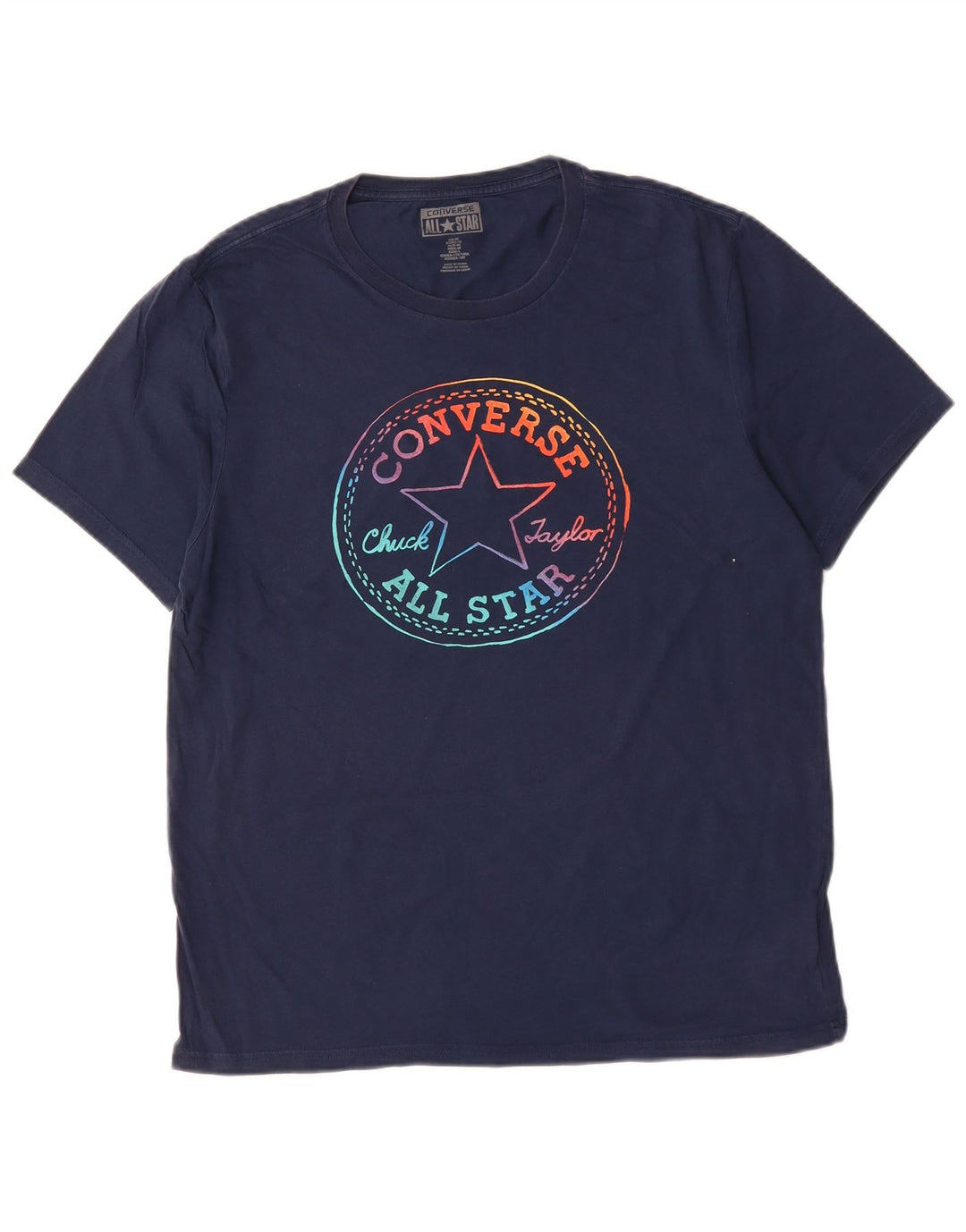 CONVERSE Męski T-shirt z grafiką Chuck Taylor, średni, granatowy, bawełniany