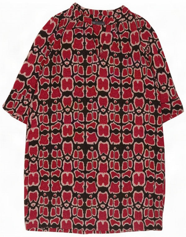 Marks & Spencer Womens 3/4 Sleeve Shift Dress UK 18 XL Red Polyester
