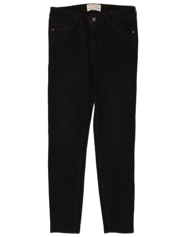 Damskie super obcisłe dżinsy Fat Face UK 12 Medium W30 L28 Czarna bawełna