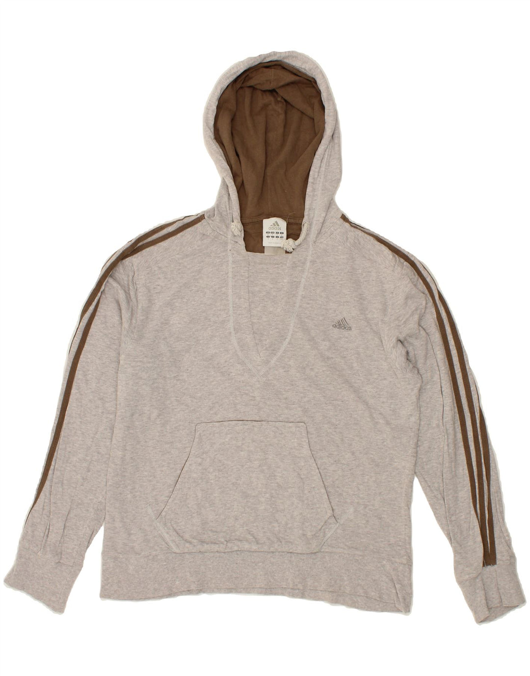 ADIDAS Womens Hoodie Jumper UK 14 Medium Grey Vintage Adidas and Second-Hand Adidas from Messina Hembry 