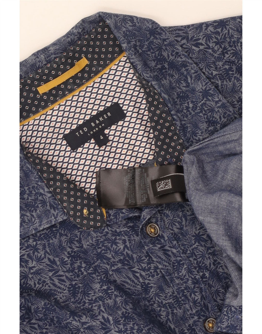 Koszula męska TED BAKER, rozmiar 4, duża, granatowa, bawełniana w kwiaty