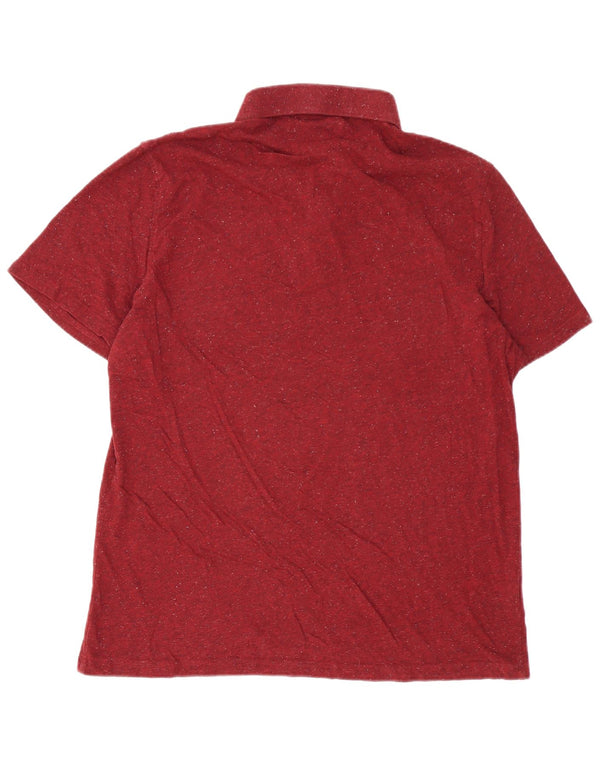 Męska koszulka polo Penguin Heritage Slim Fit 2XL, bordowa, nakrapiana bawełna