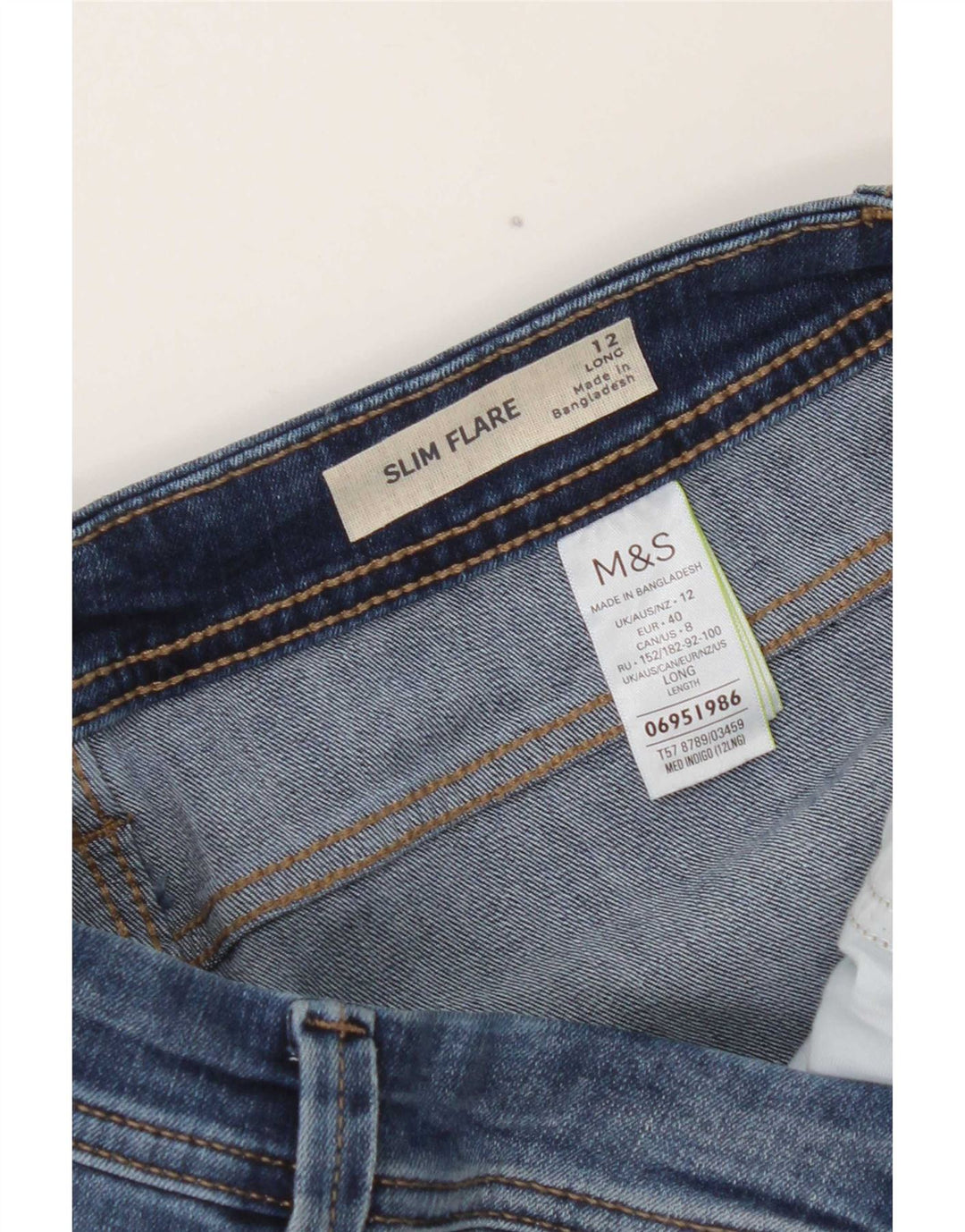 Marks & Spencer Damskie Dżinsy Rozkloszowane UK 12 Średnie W28 L32 Niebieskie