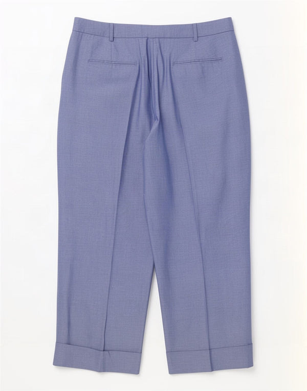 Spodnie garniturowe damskie Marks & Spencer UK 18 XL W38 L27 Niebieskie lniane