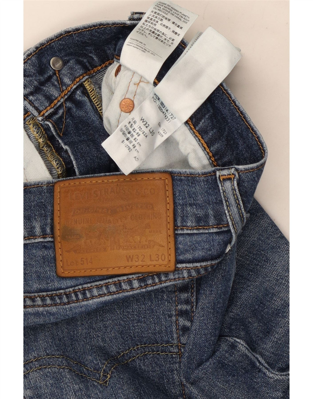 Męskie jeansy Levi's 514 w trudnej sytuacji W32 L30 Niebieska bawełna