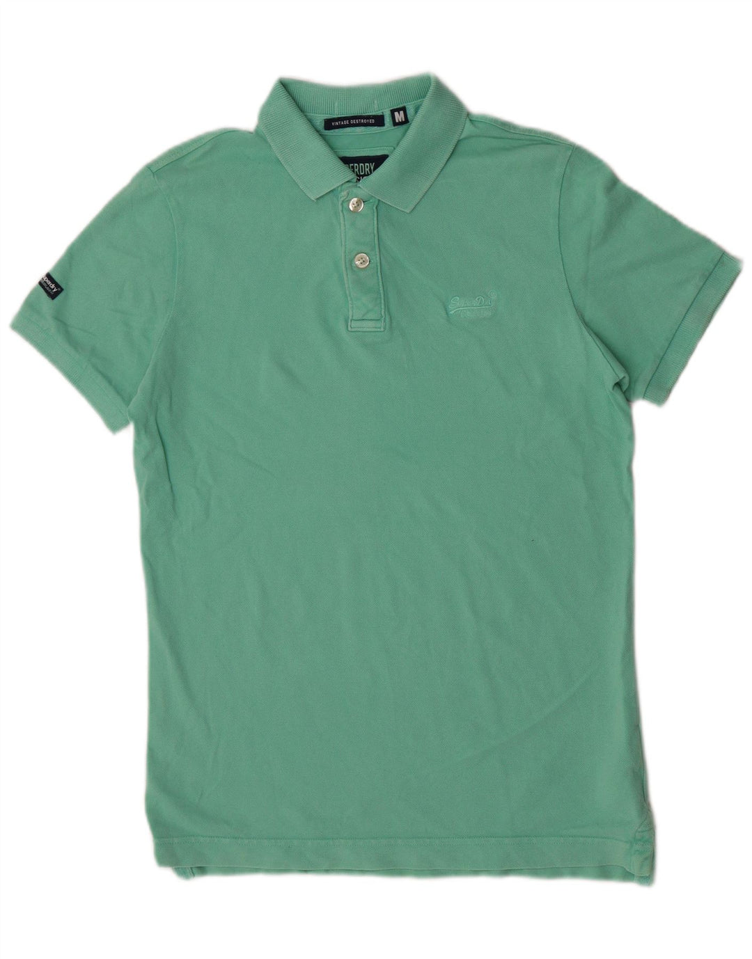 Męska koszulka polo Superdry w kolorze średniej zielonej bawełny, klasyczna