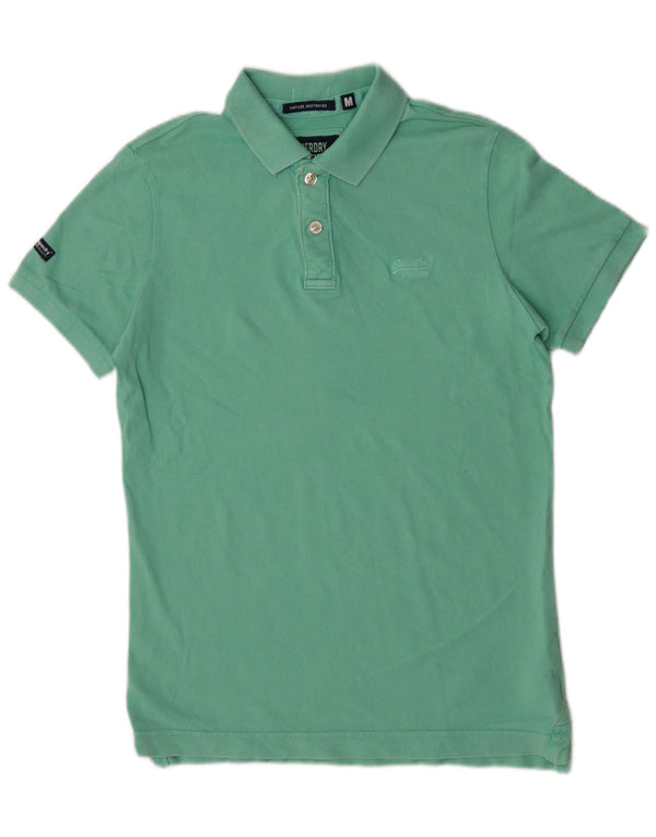 Męska koszulka polo Superdry w kolorze średniej zielonej bawełny, klasyczna