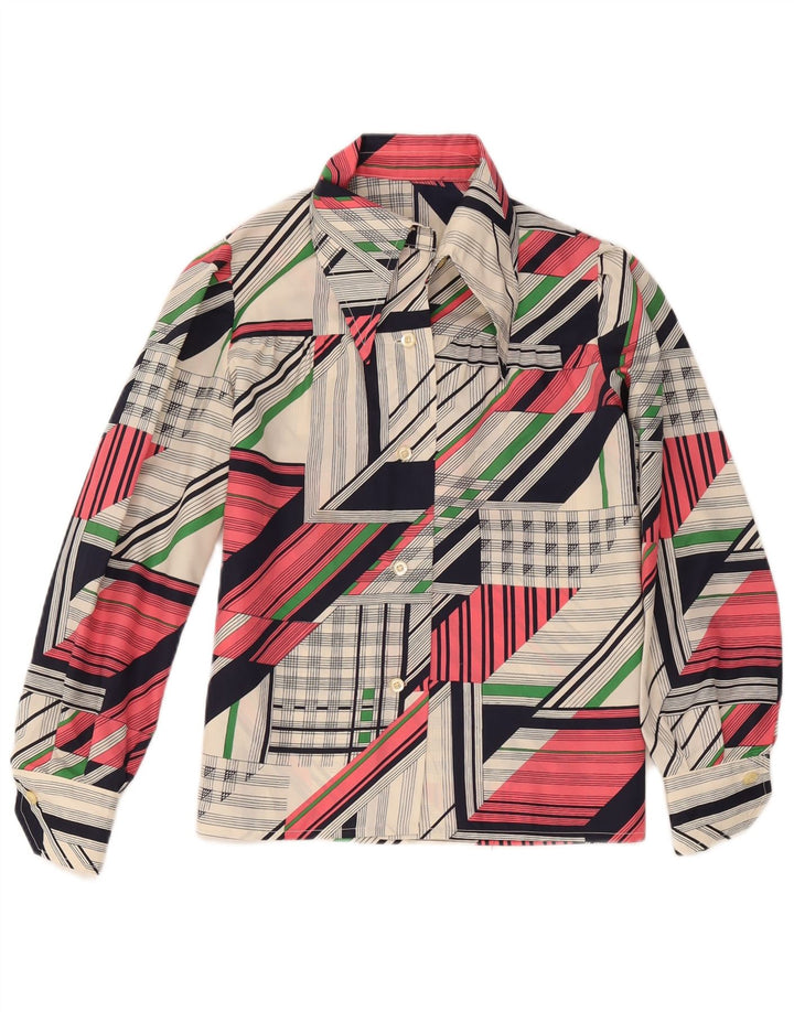 Koszula damska Vintage UK 12 Średni wielobarwny patchwork