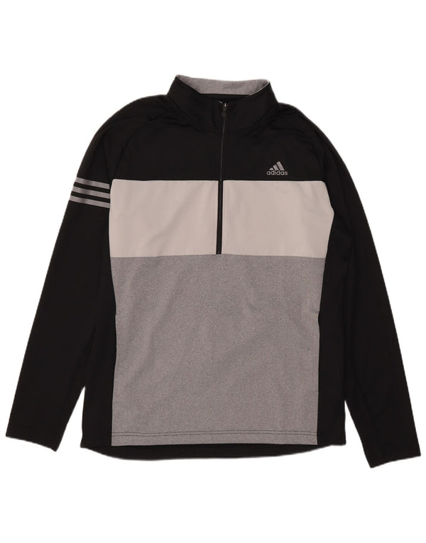 Męski dres Adidas z zamkiem błyskawicznym i topem w średnim kolorze czarnym
