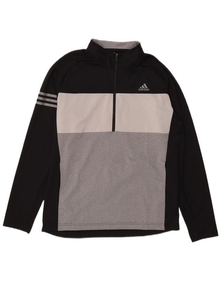 Męski dres Adidas z zamkiem błyskawicznym i topem w średnim kolorze czarnym