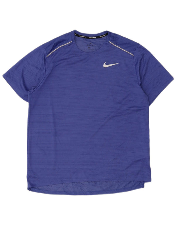 Męski T-shirt Nike Dri Fit Top XL z poliestru w niebieskie paski