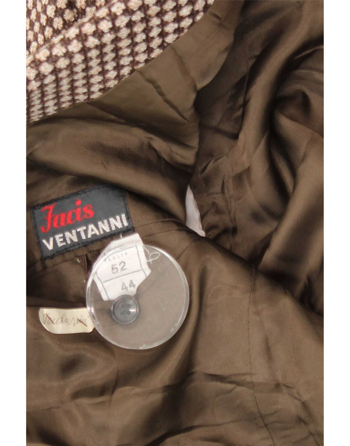 Męska marynarka VENTANNI zapinana na 3 guziki IT 52 XL, brązowa, geometryczna