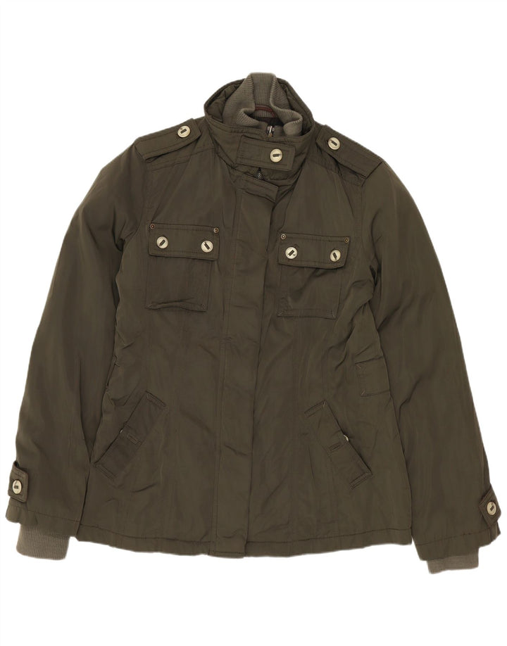 MASSIMO DUTTI Damska kurtka wojskowa UK 14, średni khaki, poliester