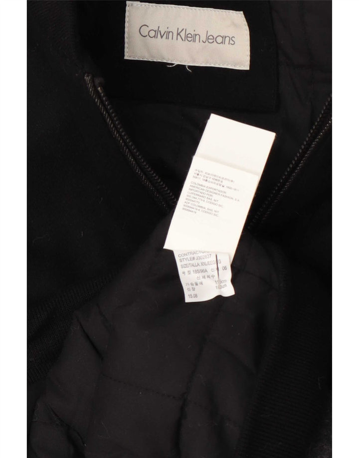 Męska kurtka bomber Calvin Klein UK 44 2XL Czarna wełna z blokami kolorów