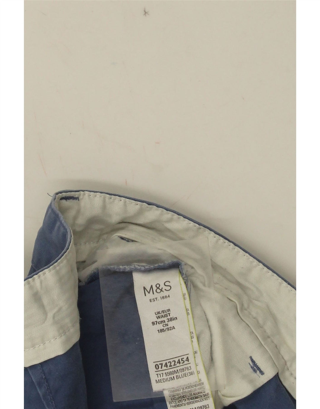 Męskie spodenki Chino Marks & Spencer W38 XL, niebieskie, bawełniane