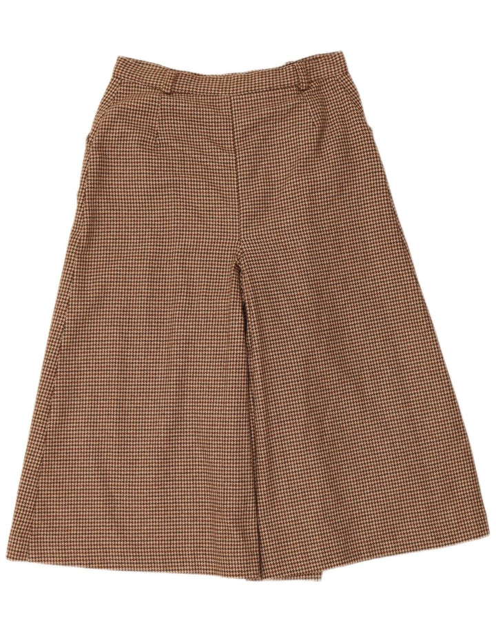 Spodnie damskie Capri w stylu vintage IT 42 Medium W26 Brązowa wełna w pepitkę