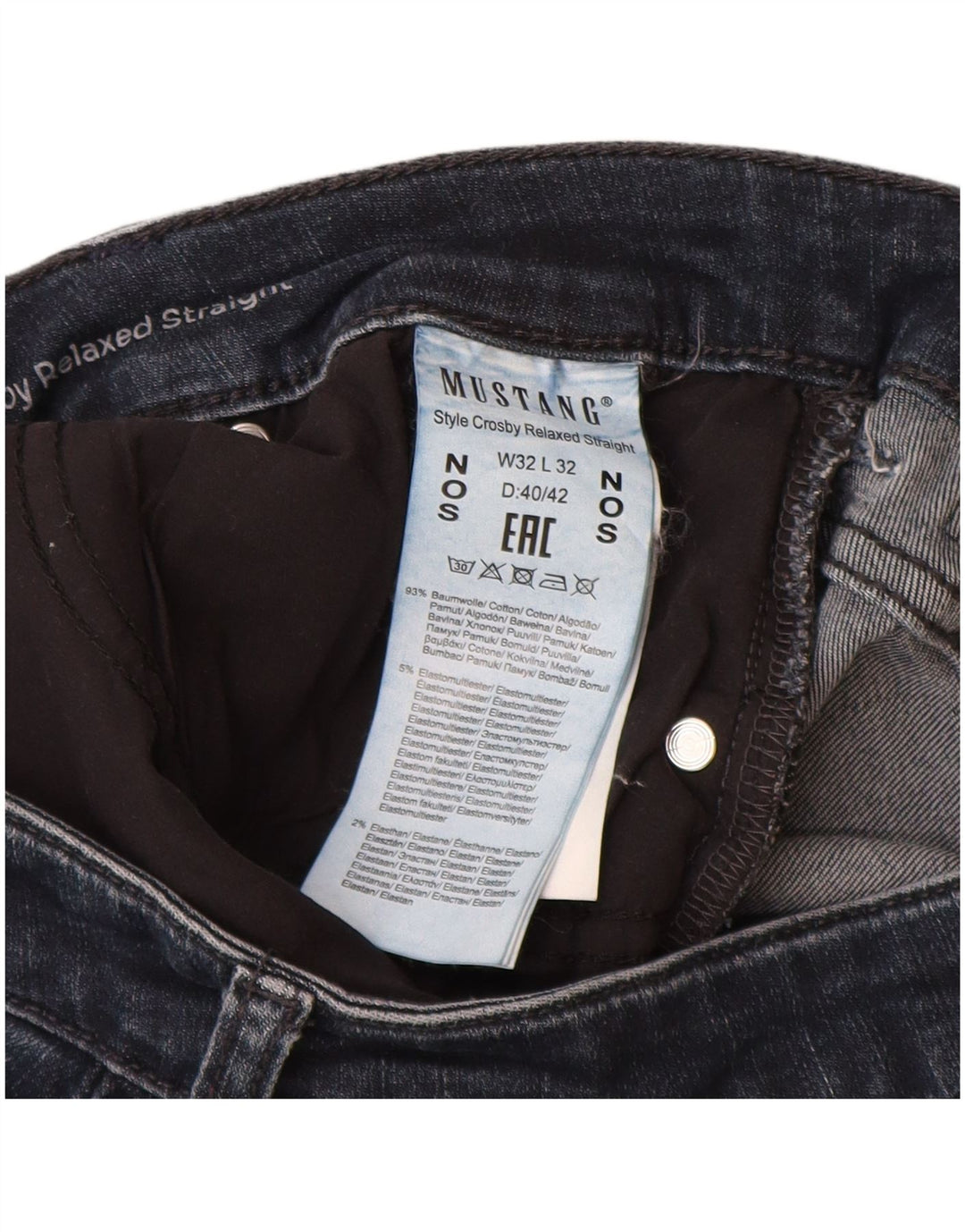 MUSTANG Damskie proste dżinsy o swobodnym kroju W32 L32 Granatowa bawełna